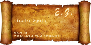 Eisele Gyula névjegykártya